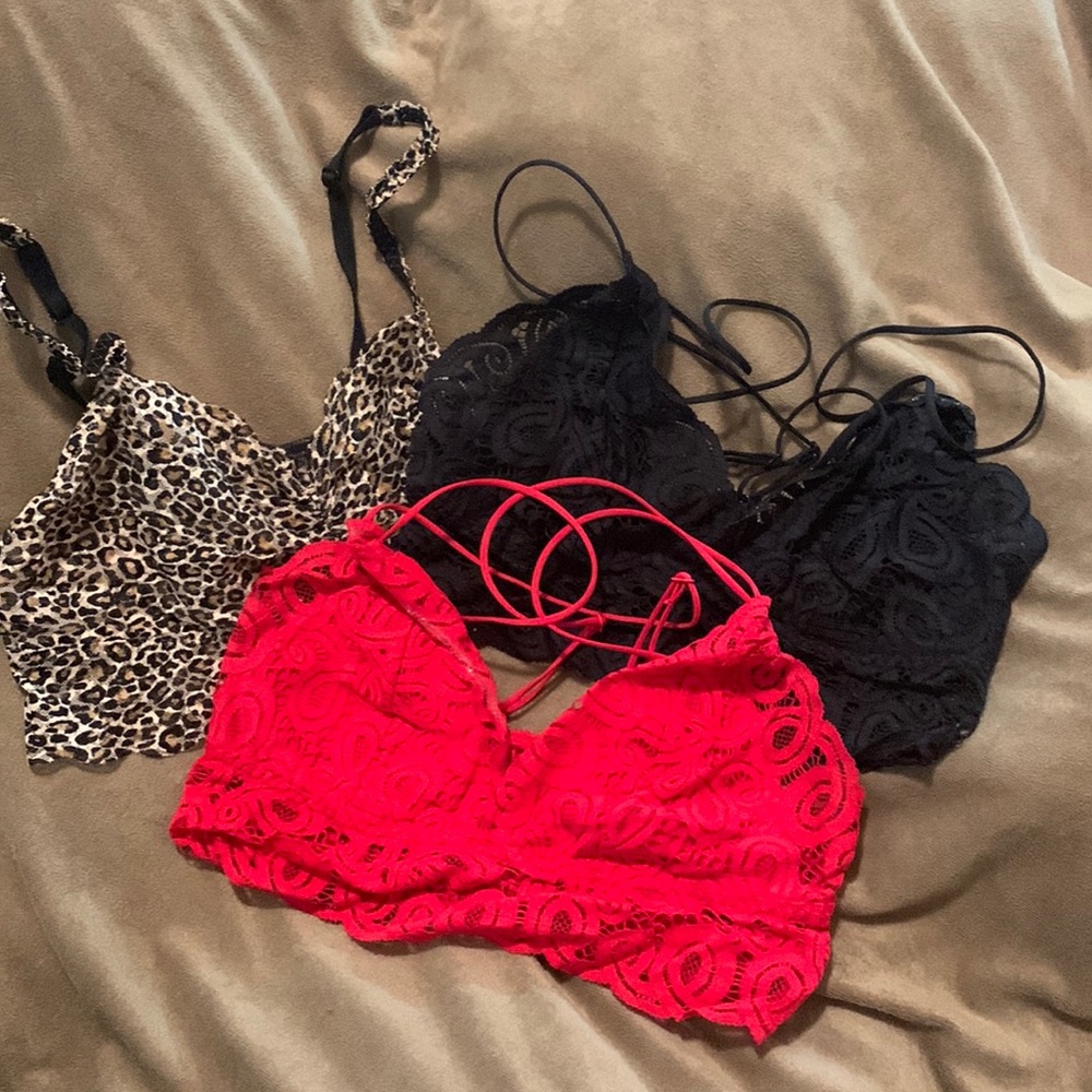 PINK long line lace bralette Valentine’s Day Set
